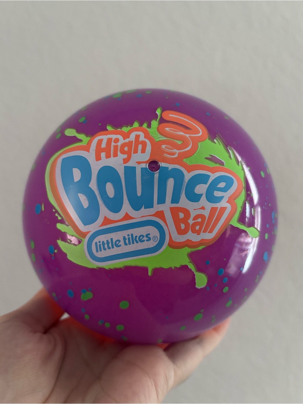 Little Tikes High Bounce Ball - Purple with Orange & Paint Splatter